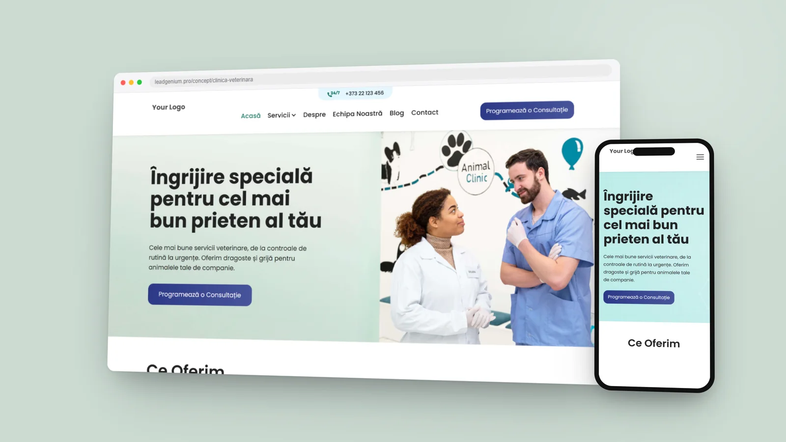 Ветклиника — leadgenium.pro/concept/clinica-veterinara