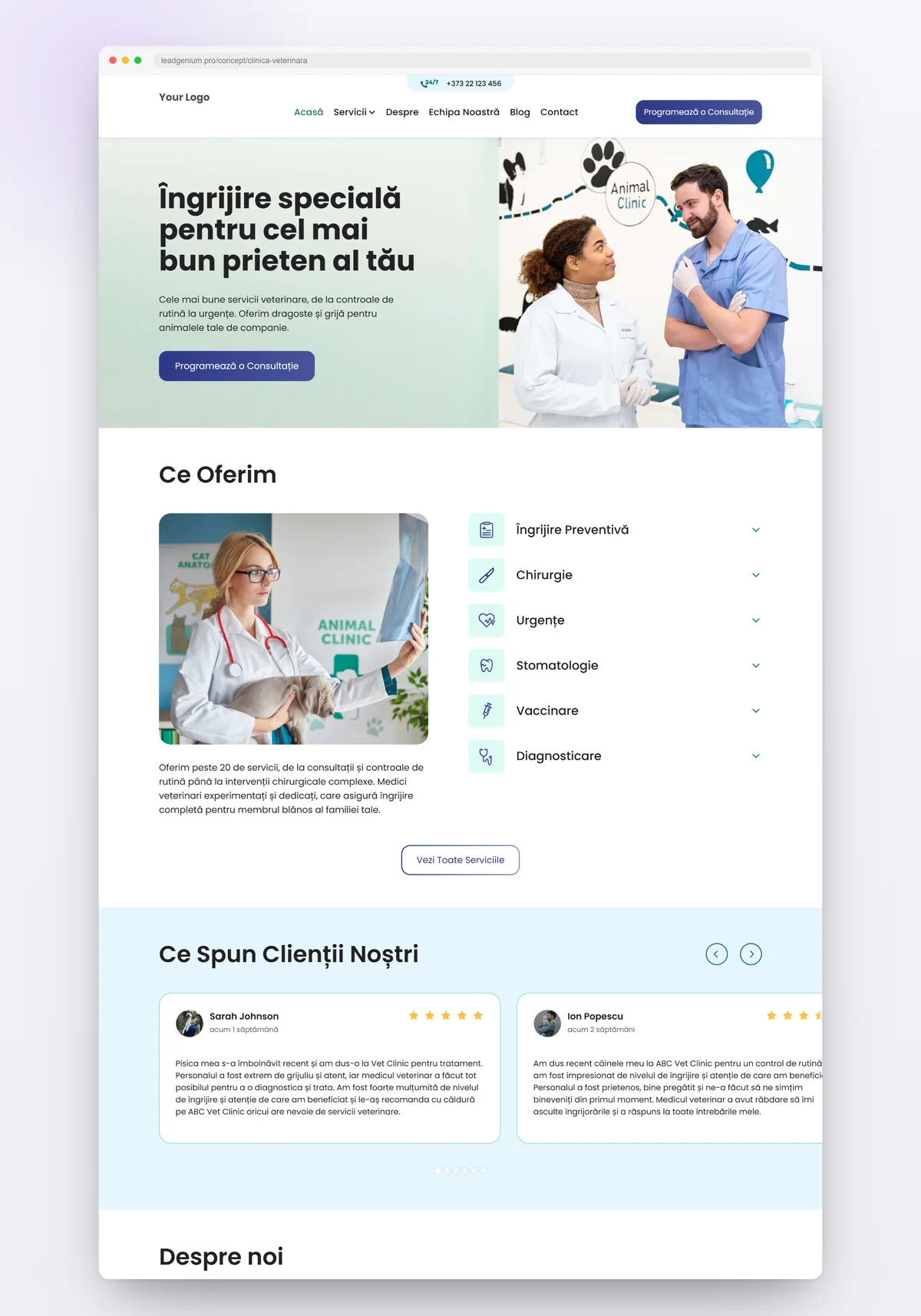 Ветклиника — leadgenium.pro/concept/clinica-veterinara