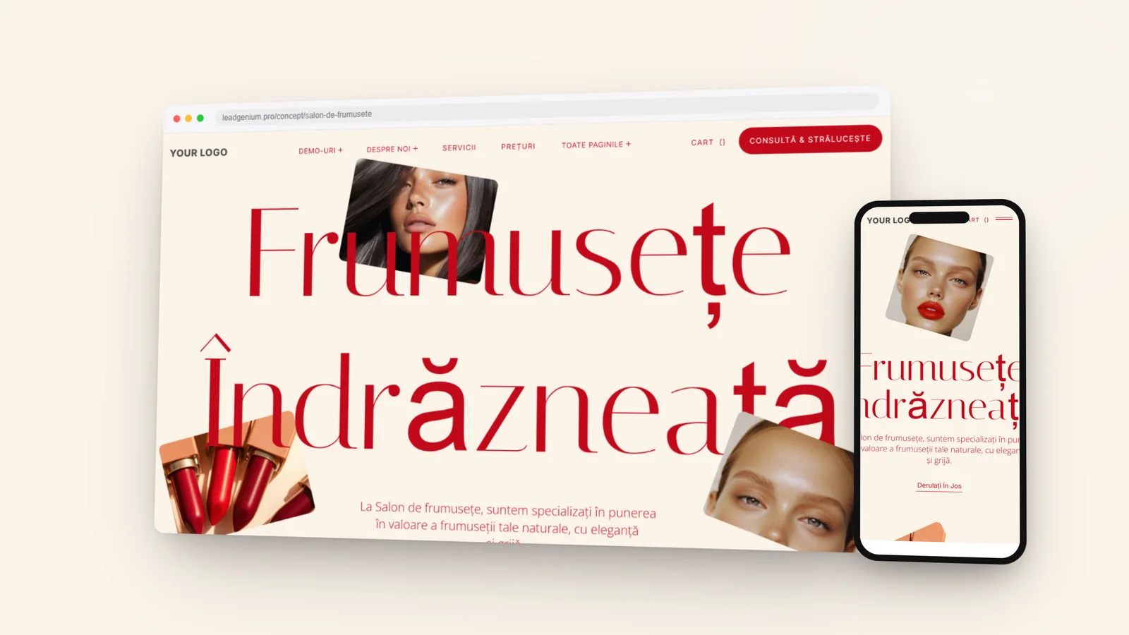 Salon de frumusețe — leadgenium.pro/concept/salon-de-frumusete