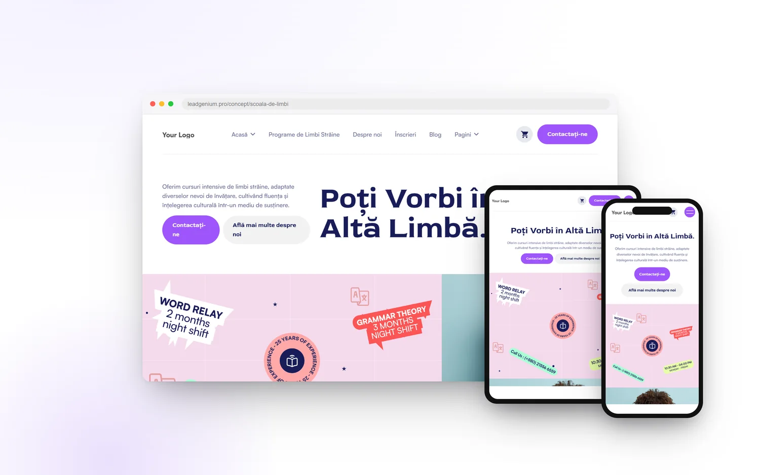 Языковая школа — leadgenium.pro/concept/scoala-de-limbi