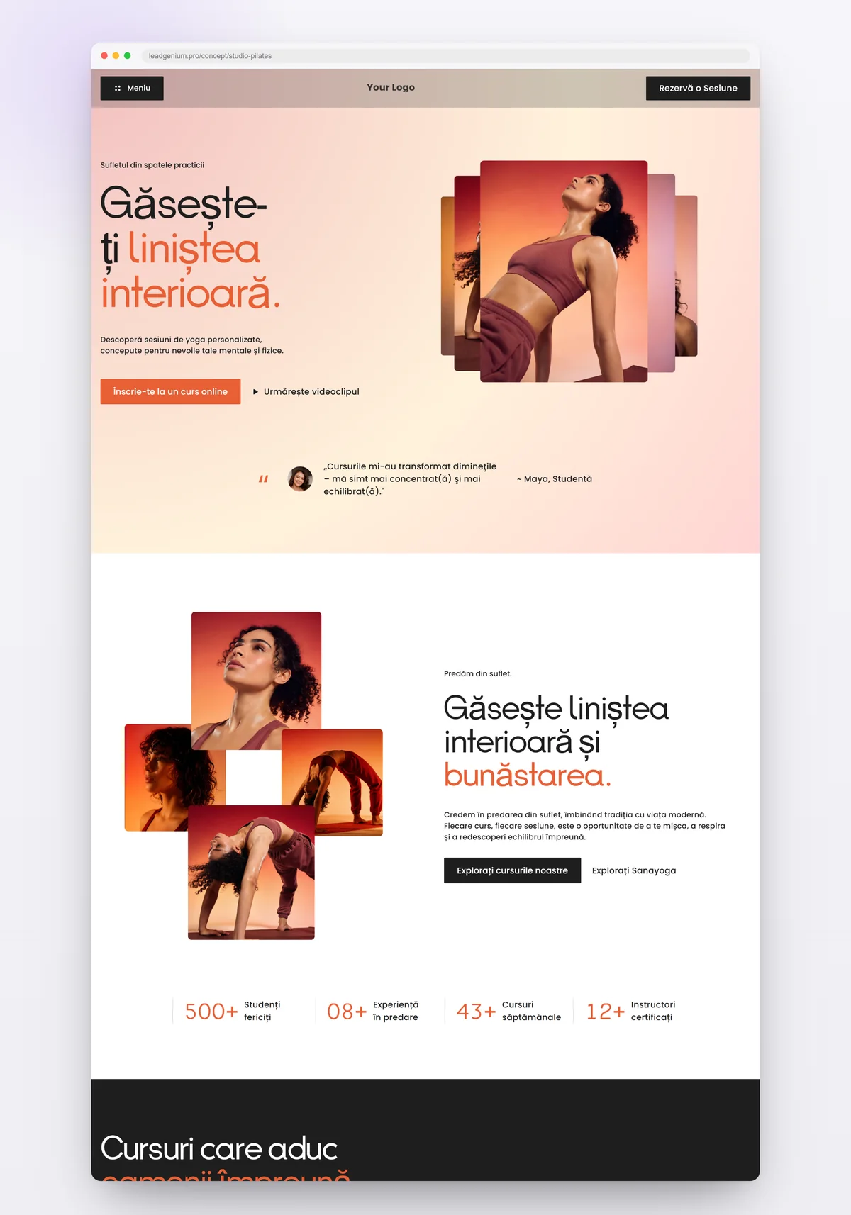 Студия пилатеса — leadgenium.pro/concept/studio-pilates